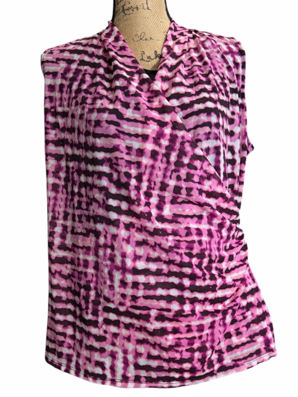 Liz Claiborne Pink Patterned Sleeveless Top EC   Size x large